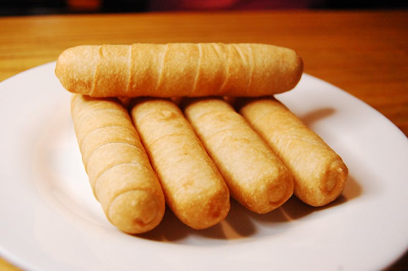 Cheesy breadsticks fresh from the oven